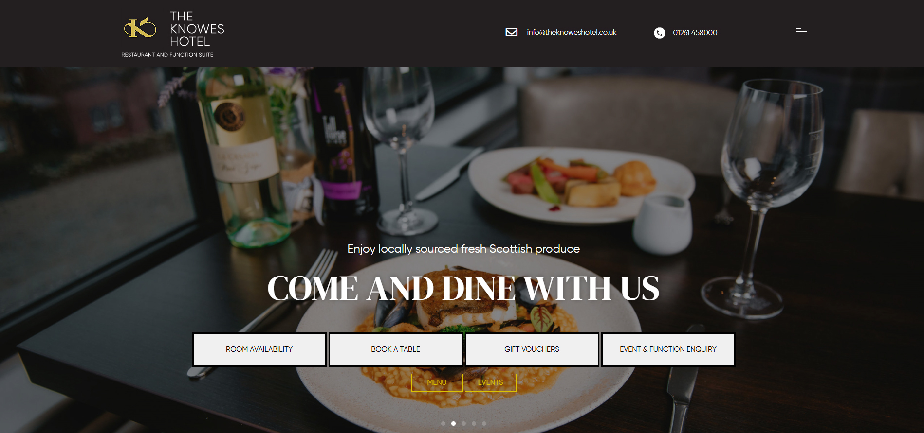 Knowes Hotel Website Design Aberdeenshire