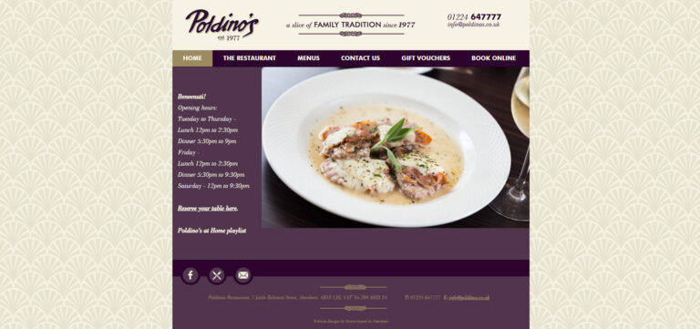 Poldinos Restaurant Aberdeen Website Design